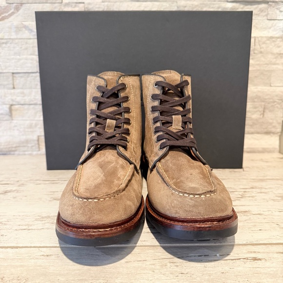 Allen Edmonds Carter Moc Toe Weatherproof Boot 8D Brown Suede Lace Up New $495 - Picture 3 of 15
